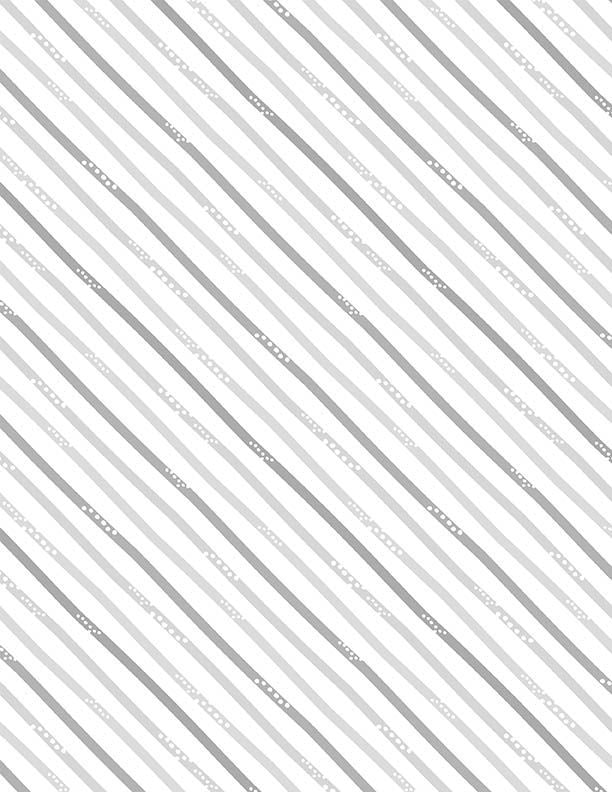 Hello Sunbeam Diagonal Stripes White Lisa Perry Wilmington Prints Cotton Fabric