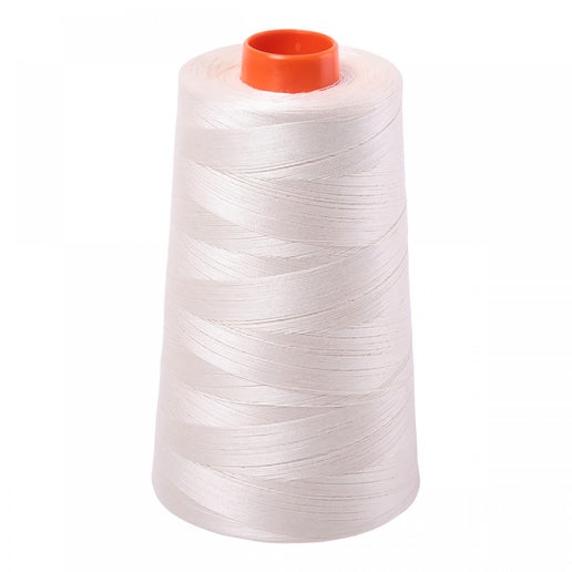 Silver White Mako Cotton Embroidery Thread Solid 50wt 6452yds Aurifil Cone AF-MK-50CO-2309