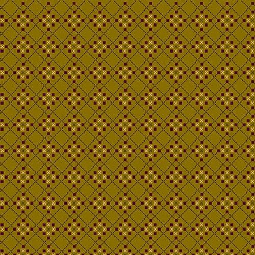 Scraps of Kindness Crosshatched Boxes Olive Kim Diehl Henry Glass Cotton Fabric