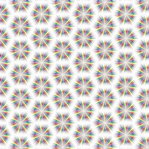Kaleidographix Small Starburst Floral White Suzan Lind Blank Quilting Cotton Fabric BQ-2694-01