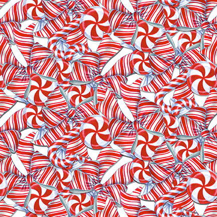 12 Days of Christmas Starlight Mint Peppermint Candy Blue Sue Ellen Brown Studio E Cotton Fabric SE 6284-88