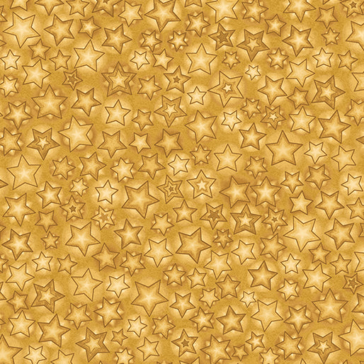12 Days of Christmas Starry Skies Gold Nancy Halvorsen Benartex Cotton Fabric BE-17272-30