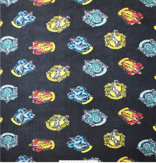 Harry Potter Hogwarts Houses Crests Camelot Fabrics  FLEECE Fabric