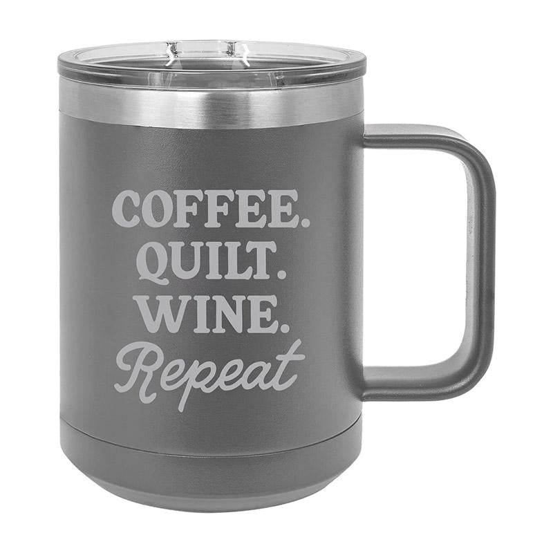 15oz Mug Coffee Quilt Wine Grey Wholesale Boutique TWB-15-CQW-GREY