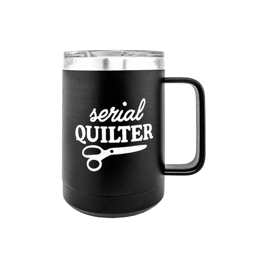 15oz Mug Serial Quilter Black Wholesale Boutique TWB-15-SERIALQ-BLK