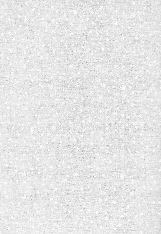 Hue Collection Stars White Frosting Cotton Fabric