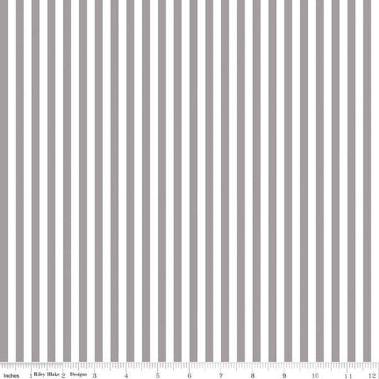 1/4" Stripes Gray Riley Blake Designs Cotton Fabric RB-C555-Gray