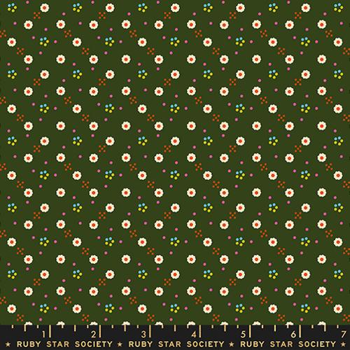 1 800 Calico Bandana Ditsy Blender Mossy Dark Green Alexia Abegg Ruby Star Society Moda Cotton Fabric MD-RS4170-16
