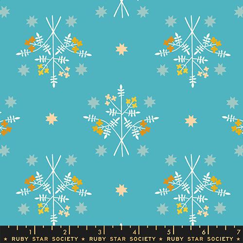 1 800 Calico Bouquet Florals Retro Wave Turquoise Alexia Abegg Ruby Star Society Moda Cotton Fabric MD-RS4171-15