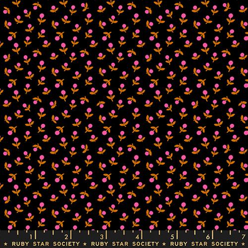 1 800 Calico Sprout Ditsy Floral Blender Retro Black Alexia Abegg Ruby Star Society Moda Cotton Fabric MD-RS4103-29