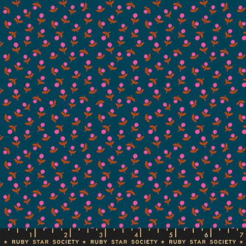 1 800 Calico Sprout Ditsy Floral Blender Retro Galaxy Blue Alexia Abegg Ruby Star Society Moda Cotton Fabric MD-RS4103-28