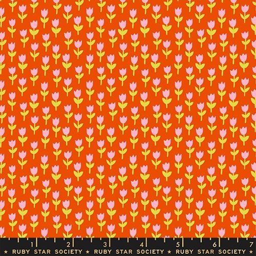 1 800 Calico Tulips 30's and Retro Floral Blender Warm Red Alexia Abegg Ruby Star Society Moda Cotton Fabric MD-RS4169-13