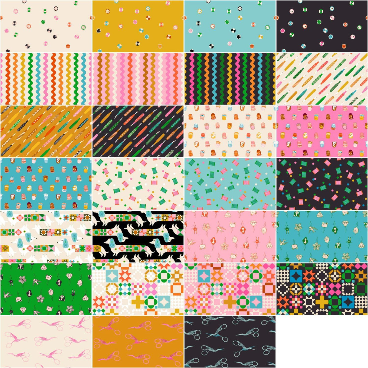 1 800 Notions 5" Squares Charm Packs 42pcs Ruby Star Society Collaborative Collection Moda Cotton Fabric MD-RS5207PP | US Fabric Shop