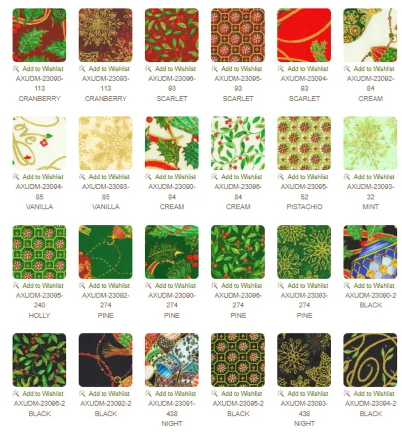 Parvaneh's Jeweled Christmas 10" Squares 42pcs Parvaneh Holloway Robert Kaufman Cotton Fabric RK-TEN-1398-42