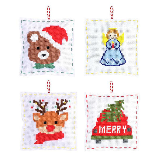 Holiday Cross Stitch Pillow Kit 4" x 4.5" Two's Company Inc. TC-44921-20