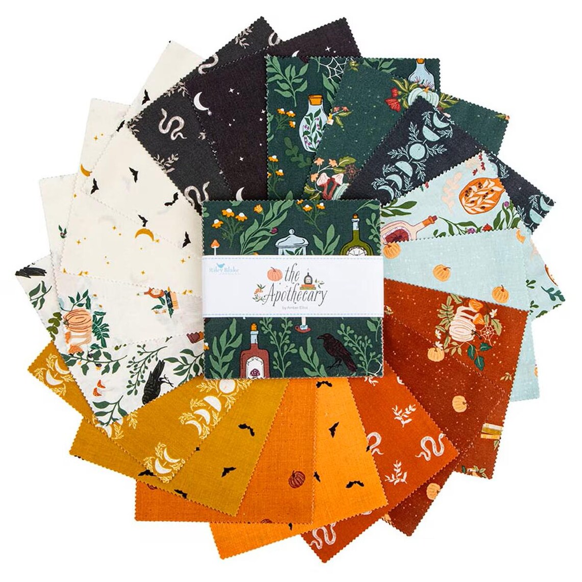 The Apothecary 5" Squares Stacker Amber Elliot Riley Blake Designs Cotton Fabric RB-5-17550-42