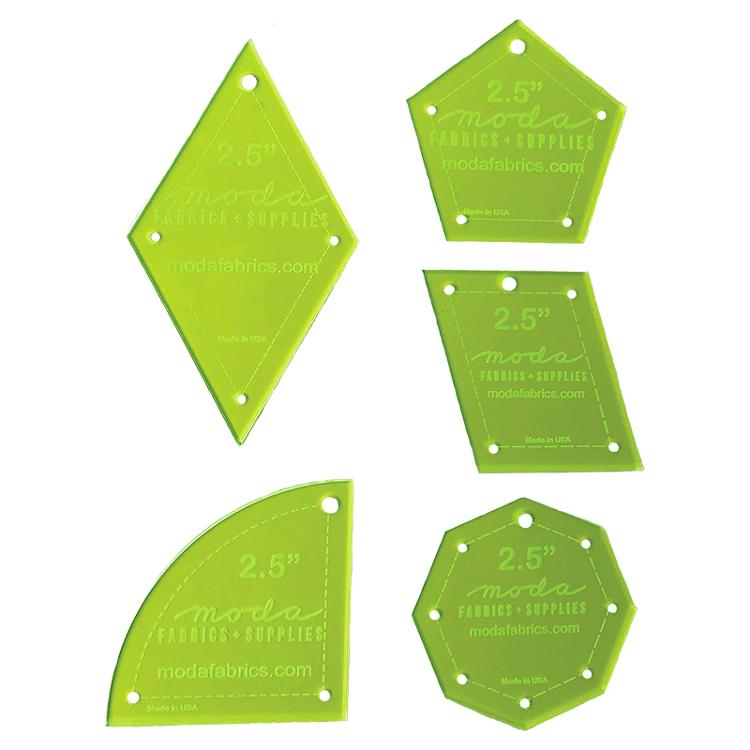 2.5" Basic Template Set 5ct Set #2 Fabric Fanatics