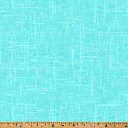 24/7: Linen Texture Aquamarine Blue Green Hoffman Fabrics Cotton Fabric HF-S4705-214