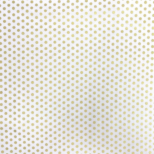 Jingle and Mingle Golden Dot White Sinead Jones Blank Quilting Cotton Fabric BQ-2680M-01-White