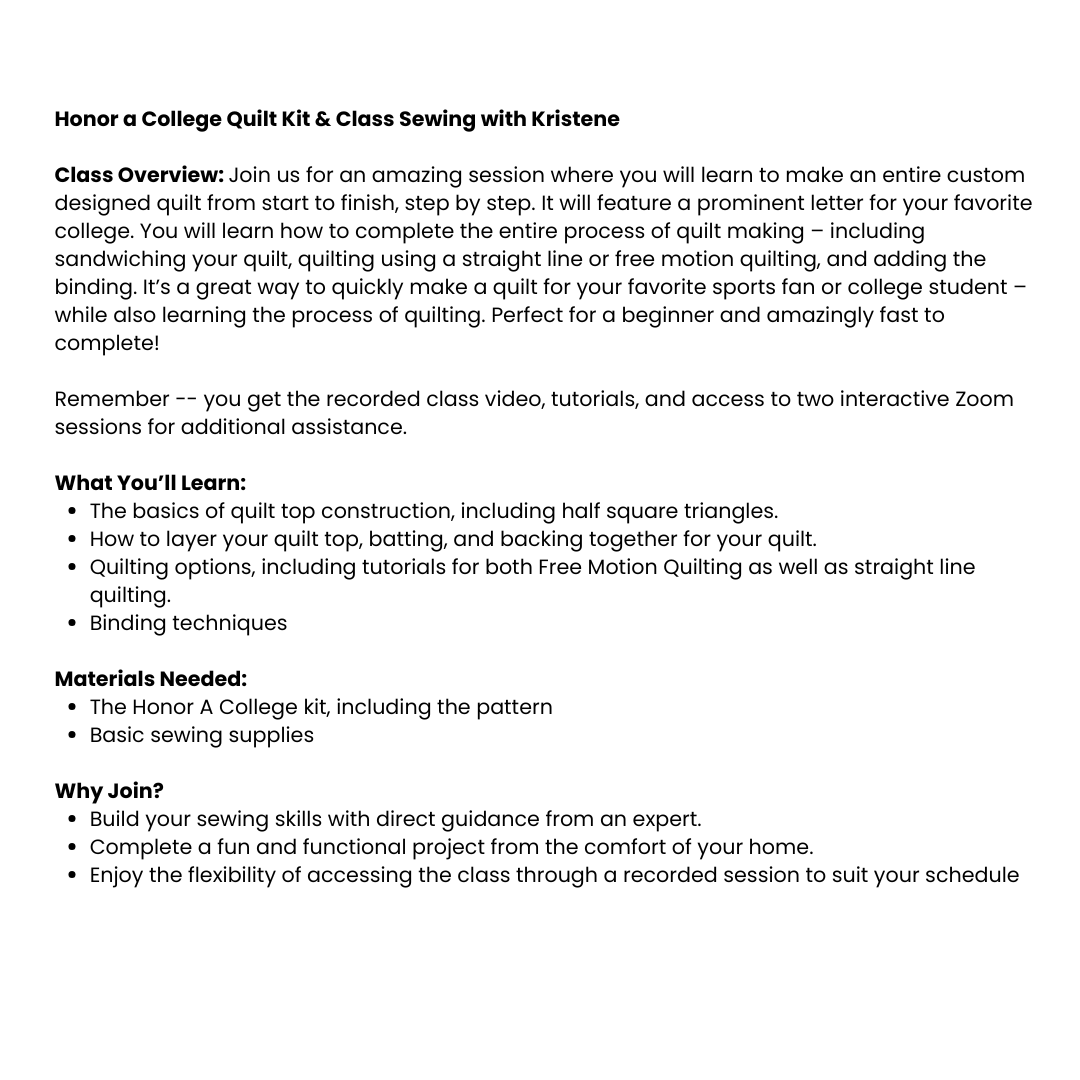 Honor a College Quilt