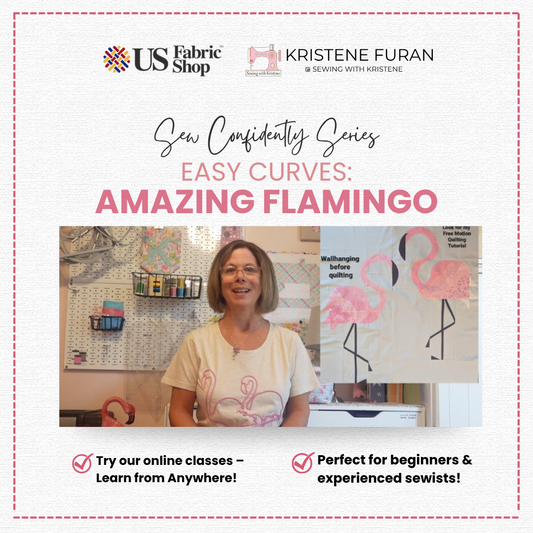 Easy Curves: Amazing Flamingo Wall Hanging Class & Kit Sewing with Kristene YOU MUST HAVE THE QCR MINI RULER FOR THIS PROJECT
