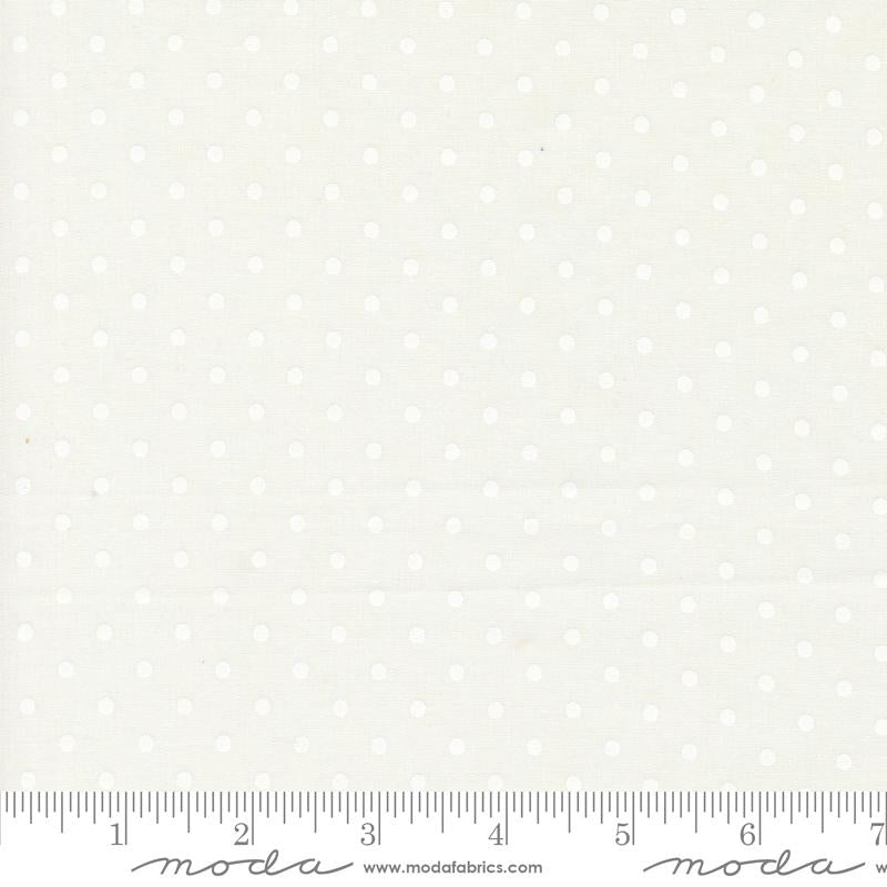 3 Sisters Favorites Vintage Linens Perfect Dots Cream White on White 3 Sisters Moda Cotton Fabric