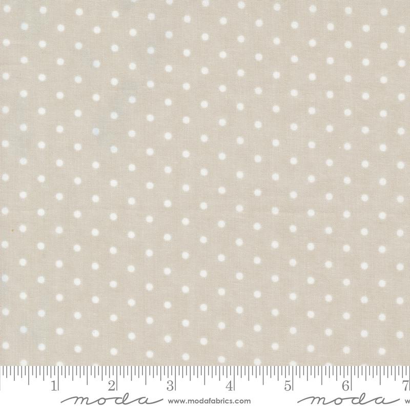 3 Sisters Favorites Vintage Linens Perfect Dots Silver Grainy 3 Sisters Moda Cotton Fabric