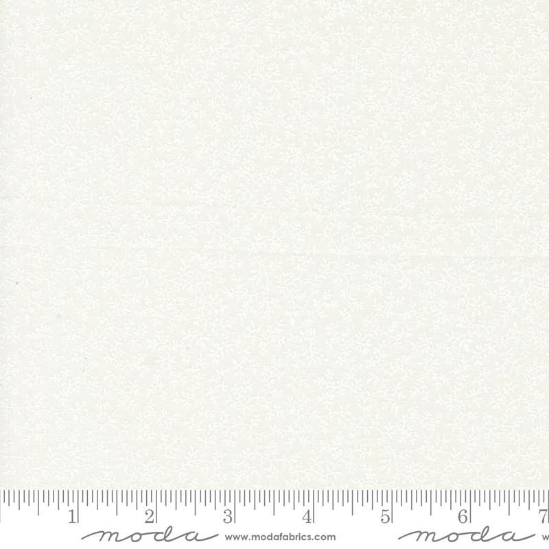 3 Sisters Favorites Vintage Linens Poetic Vines Blender Cream White on White 3 Sisters Moda Cotton Fabric
