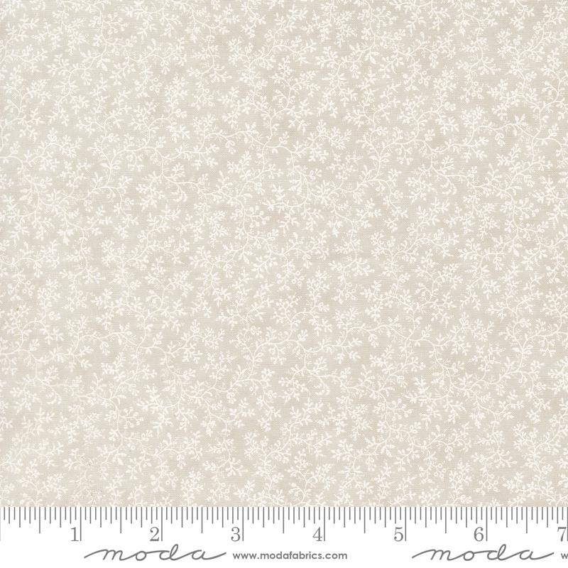 3 Sisters Favorites Vintage Linens Poetic Vines Blender Silver Grainy 3 Sisters Moda Cotton Fabric | US Fabric Shop