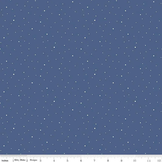 (3-YARD PACKAGE) Dapple Dot 108" Wideback Denim Blue The RBD Designers Riley Blake Cotton Fabric RB-3Y-WB640-DENIM