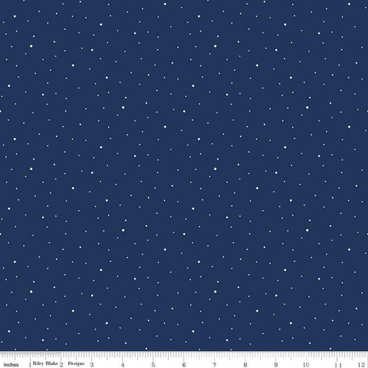 (3-YARD PACKAGE) Dapple Dot 108" Wideback Navy Blue The RBD Designers Riley Blake Cotton Fabric RB-3Y-WB640-NAVY