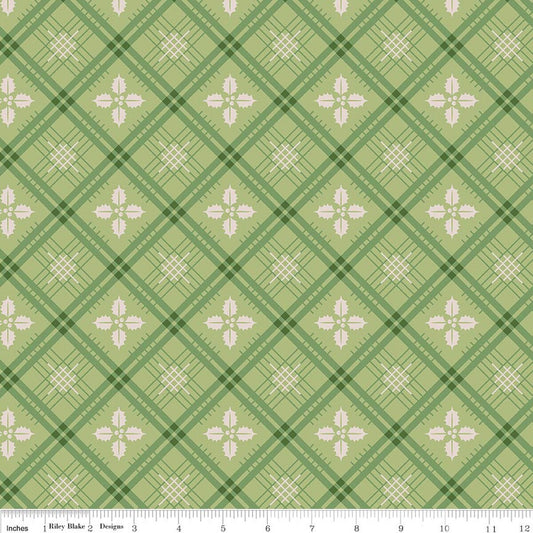 (3-YARD PACKAGE) Home Town Holiday 108" Wideback Holly Lettuce Lori Holt Riley Blake Designs Cotton Fabric RB-3YD-WB14927-LETTUCE