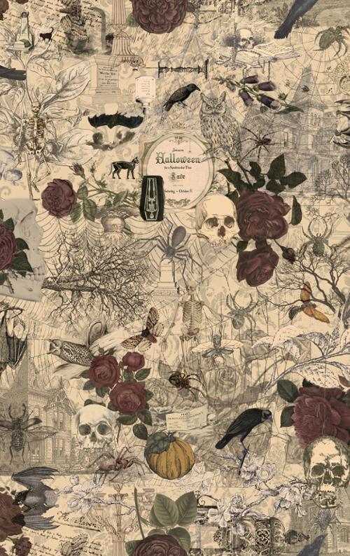 3 Sisters Favorites Haunted Mansion Collage Multi 3 Sisters Moda Cotton Fabric MD-44371-11