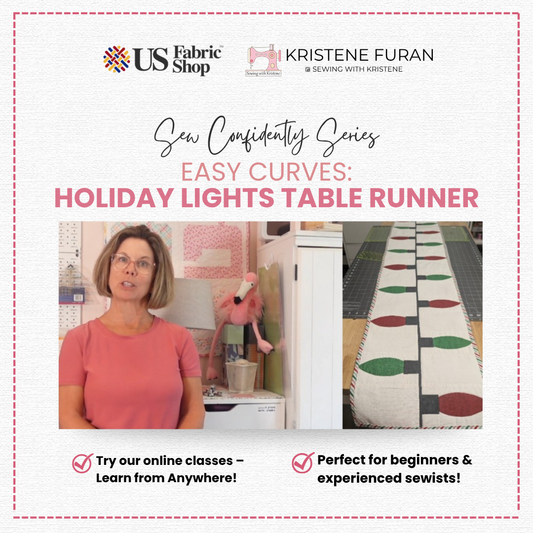 Easy Curves Holiday Table Runner Class & Kit Sewing with Kristene YOU MUST HAVE THE QCR MINI RULER FOR THIS PROJECT