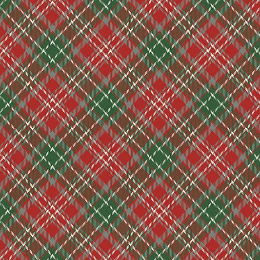 Let it Snow Christmas Plaid Red Gail Cadden Timeless Treasures Cotton Fabric