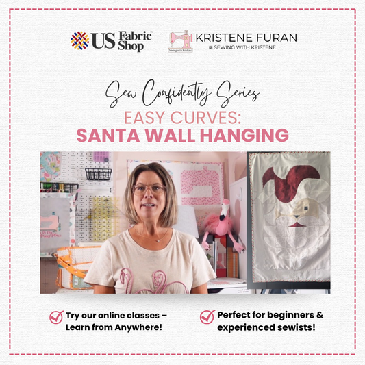 Easy Curves: Santa Wallhanging Class & Kit Sewing with Kristene YOU MUST HAVE THE QCR MINI RULER FOR THIS PROJECT