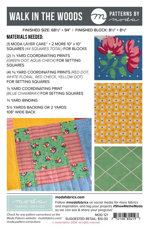 Riding the Rails Quilt Pattern 9 1/2" x 71 1/2" Moda Patterns MD-MOD-150