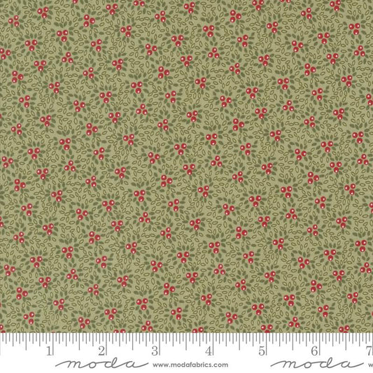 A Christmas Carol Berry Bunches Blenders Sage Light Green 3 Sisters Moda Cotton Fabric