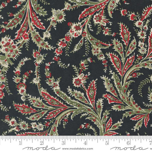 A Christmas Carol Whispering Winds Paisley Ebony Black 3 Sisters Moda Cotton Fabric