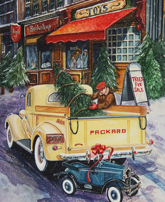 A Nostalgic Christmas Loading the Truck Panel 36" Riley Blake Cotton Fabric