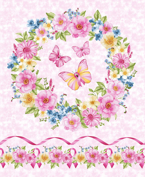 A Pink Celebration Panel 36" Pink Lilac Bee Designs Studio E Cotton Fabric