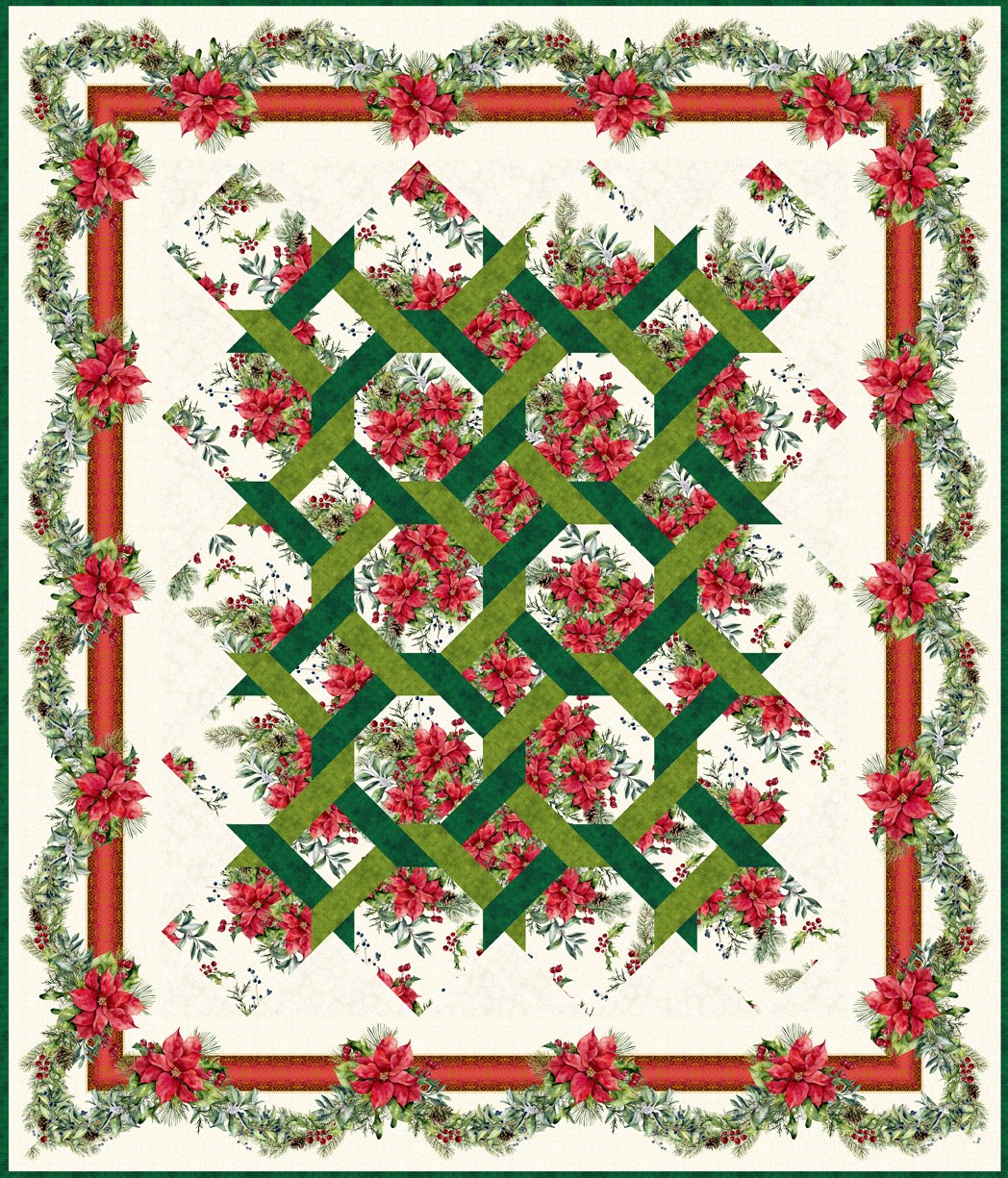 A Poinsettia Winter Twist Quilt Pattern Jason Yenter In The Beginning