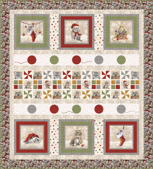 A Purr-fect Holiday Season A Cat Christmas Matthew Pridemore Blank Quilting-FREE PATTERN