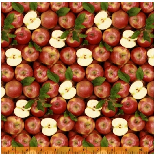 A La Carte Apple A Day Fruit Whistler Studios Windham Fabrics Cotton Fabric WF-51889D-X