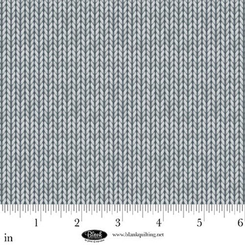 A Purr-fect Holiday Season Knit Gray Louise Kay Designs Blank Quilting Cotton Fabric BQ-4067-99