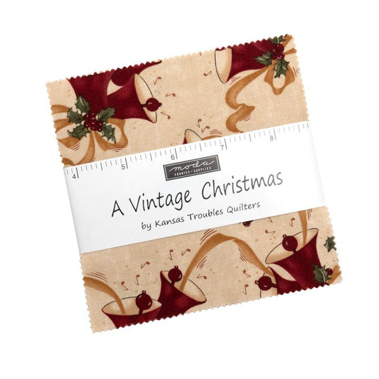 A Vintage Christmas 5" Squares Charm Pack 42pcs Kansas Troubles Quilters Moda Cotton Fabric