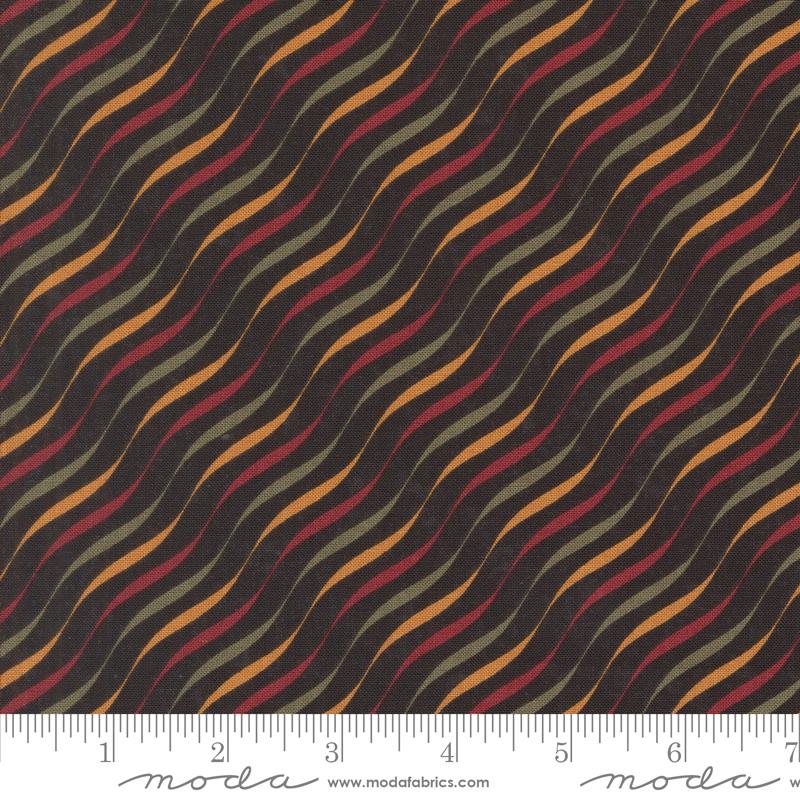 A Vintage Christmas Candy Stripes Black Kansas Troubles Quilters Moda Cotton Fabric MD-9783-19