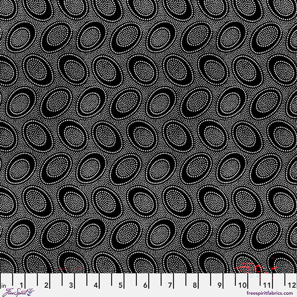 Aboriginal Dot Black August 2026 Kaffe Fassett Collective Free Spirit Cotton Fabric FS-PWGP071.BLACK