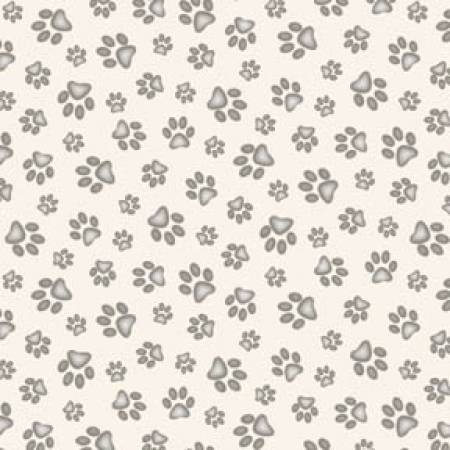 Animal Paw Print Cream Adorable Pets Collection Elizabeth's Studio Cotton Fabric