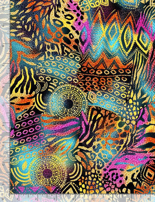 African Wild Pattern Patch African Women Kenta Timeless Treasures Cotton Fabric